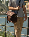 Versa Cork Messenger bag - Versa dark brown