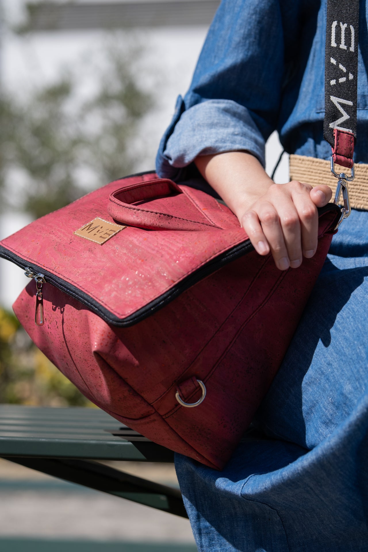 Trio Vegan Backpack Cherry