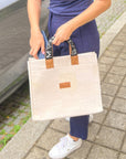 Tote Bag XL white cork