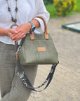 Mini Tote Handcraft Bag green cork