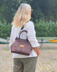 MINI TOTE BAG CORK DARK BROWN